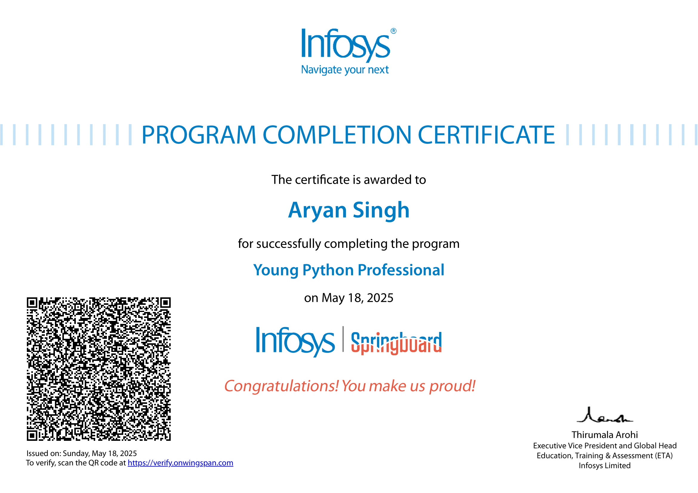 Infosys Python Certification